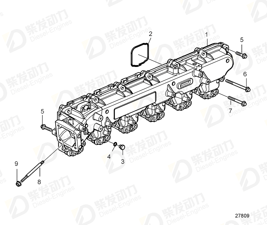 VOLVO Inlet manifold 22423333 Drawing